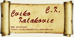 Cviko Kalaković vizit kartica